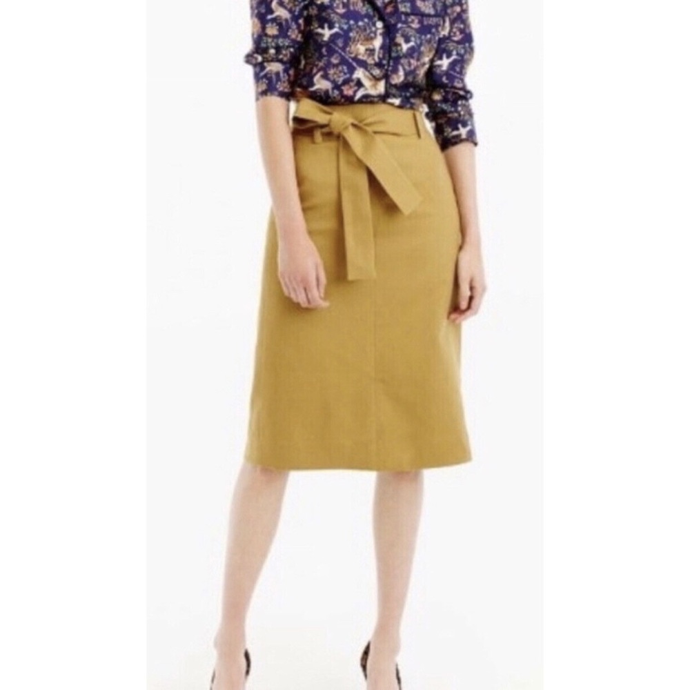 J.Crew Cotton Linen Tie Waist Skirt